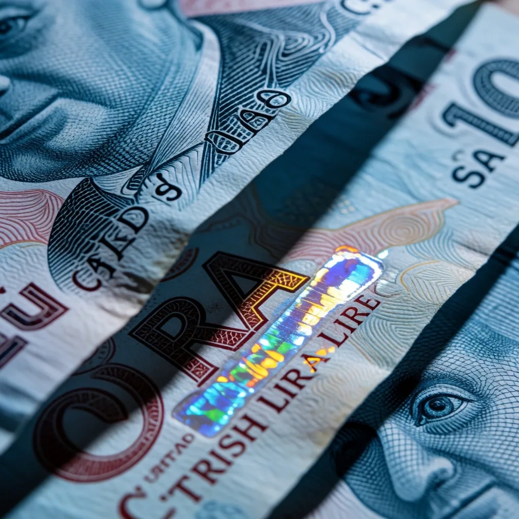 Türk lirası banknot yığını, makro detay